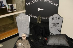 Virus grave yard photo op